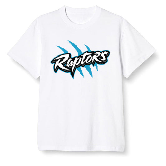 Pop Colour AJ13 Retro Obsidian Powder Blue - Raptors - White Men T-shirt