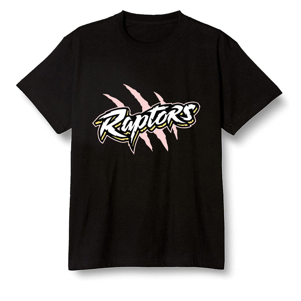 Pop Colour AJ6 Retro Gold Hoops - Raptors - Black Men T-shirt