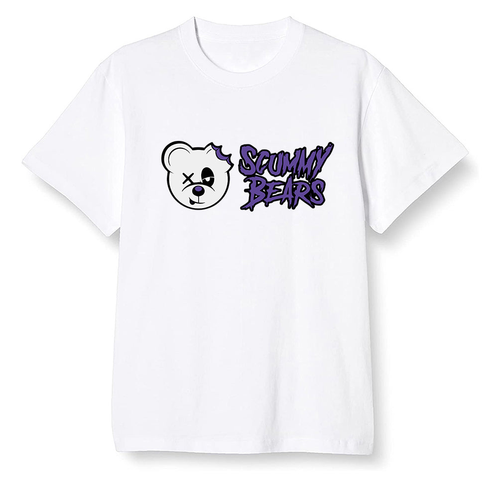 Pop Colour AJ1 Retro High OG Court Purple - Scummy Bears  - White Men T-shirt
