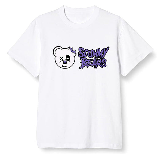 Pop Colour AJ1 High OG Court Purple - Scummy Bears  - White Men T-shirt