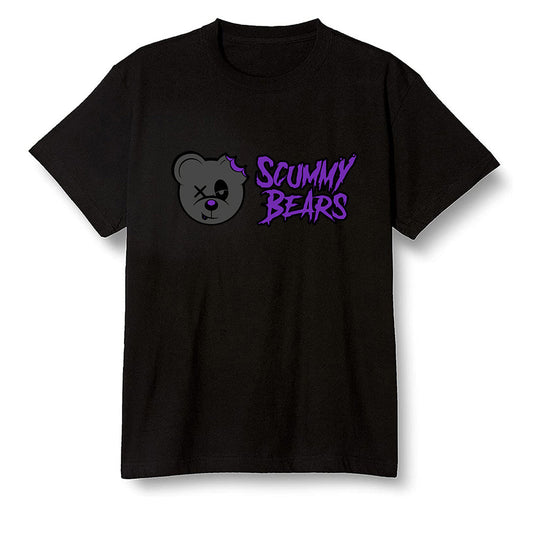Pop Colour AJ13 Retro Court Purple - Scummy Bears - Black Men T-shirt