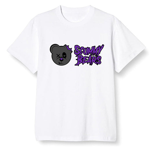 Pop Colour AJ13 Retro Court Purple - Scummy Bears - White Men T-shirt