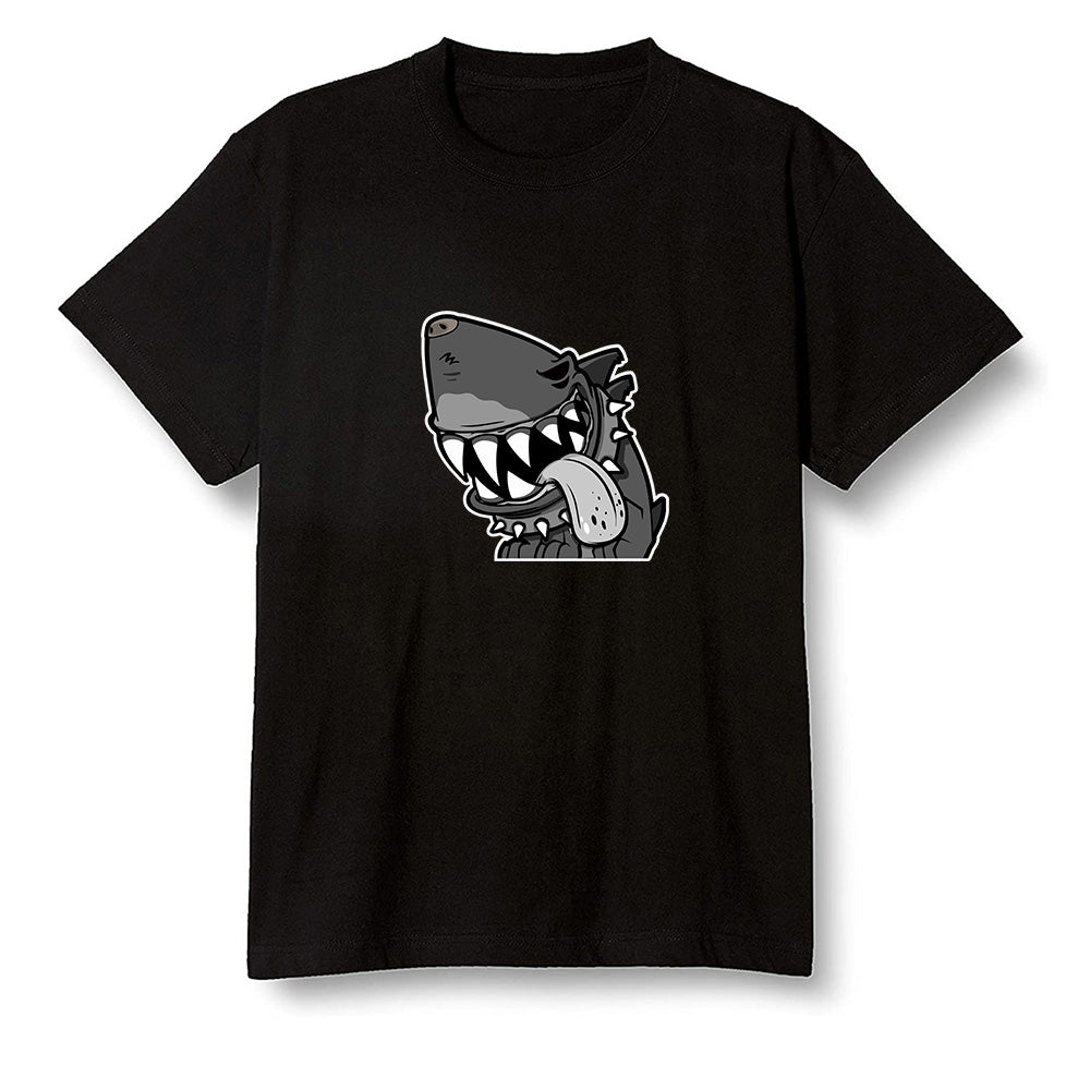 Pop Colour AJ1 Low 'Triple Black' Black - Shark dog - Black Men T-shirt