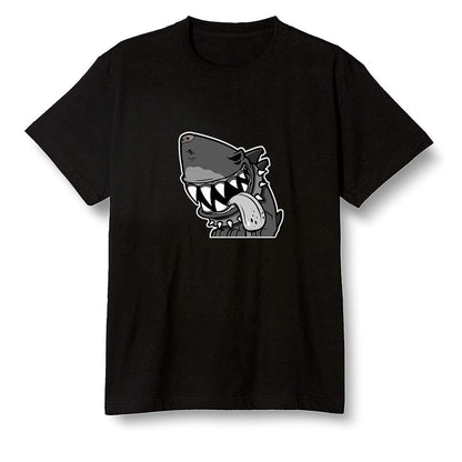 Pop Colour AJ1 Low 'Triple Black' Black - Shark dog - Black Men T-shirt