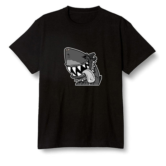 Pop Colour AJ1 Low 'Triple Black' Black - Shark dog - Black Men T-shirt