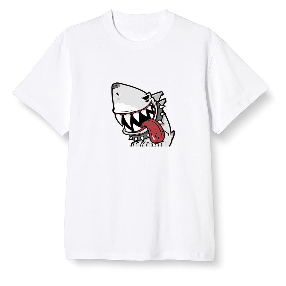 Pop Colour AJ1 Low Black Toe - Shark dog - White Men T-shirt