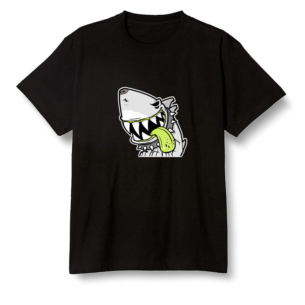 Pop Colour AJ1 Mid Grey Volt - Shark dog - Black Men T-shirt