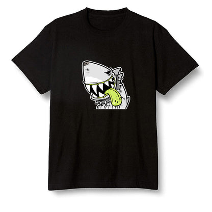 Pop Colour AJ1 Mid Grey Volt - Shark dog - Black Men T-shirt