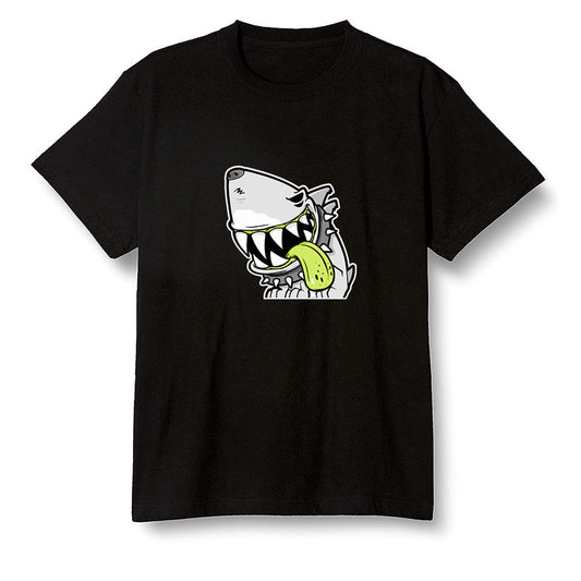 Pop Colour AJ1 Mid Grey Volt - Shark dog - Black Men T-shirt
