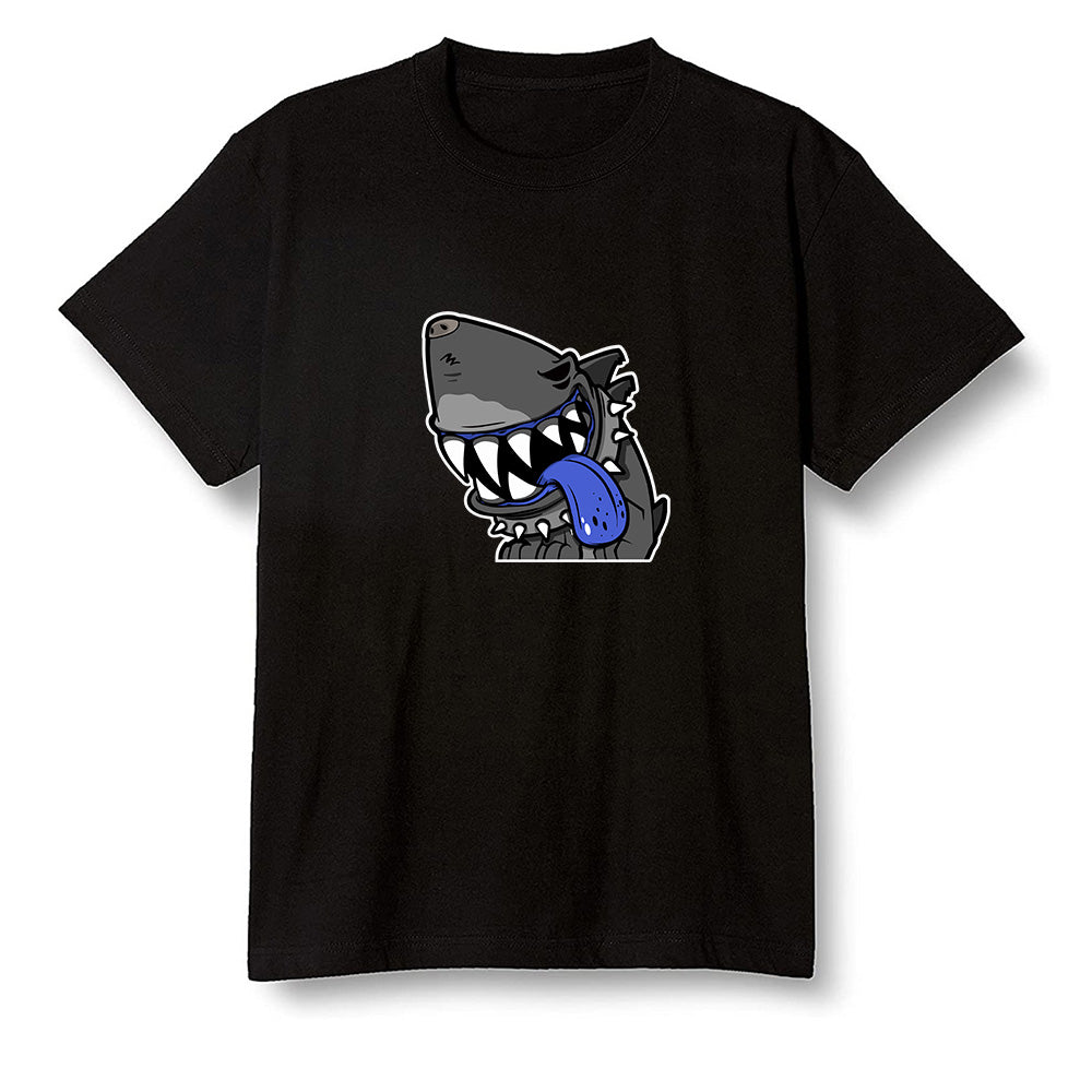 Pop Colour AJ1 Mid Hyper Royal - Shark dog - Black Men T-shirt