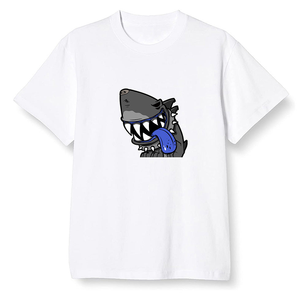 Pop Colour AJ1 Mid Hyper Royal - Shark dog - White Men T-shirt