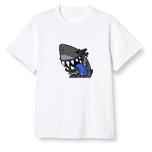 Pop Colour AJ1 Mid Hyper Royal - Shark dog - White Men T-shirt