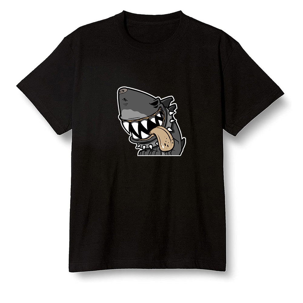 Pop Colour AJ1 Retro High OGetallic Gold - Shark dog - Black Men T-shirt