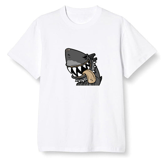 Pop Colour AJ1 Retro High OGetallic Gold - Shark dog - White Men T-shirt