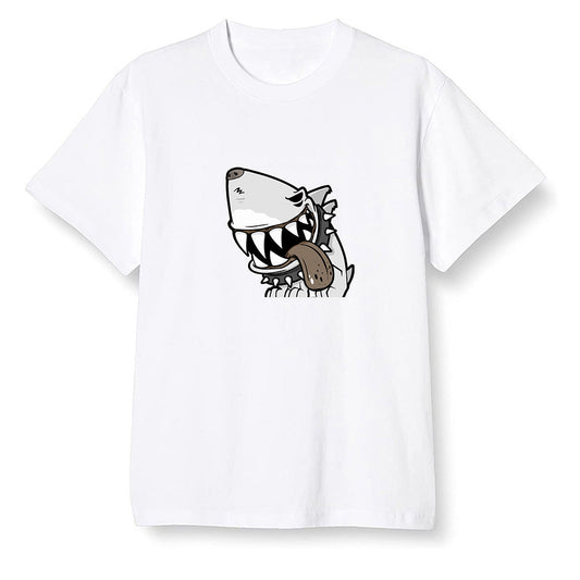 Pop Colour AJ1 Retro High Dark Mocha - Shark dog - White Men T-shirt