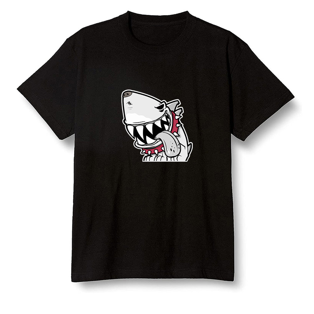 Pop Colour AJ1 Retro High OG Light Smoke Grey - Shark dog - Black Men T-shirt