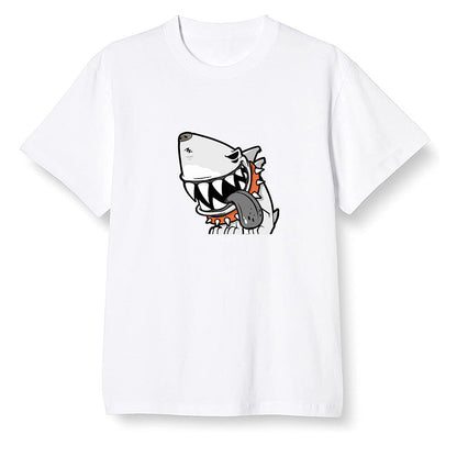 Pop Colour AJ1 Retro High OG Electro Orange - Shark dog - White Men T-shirt