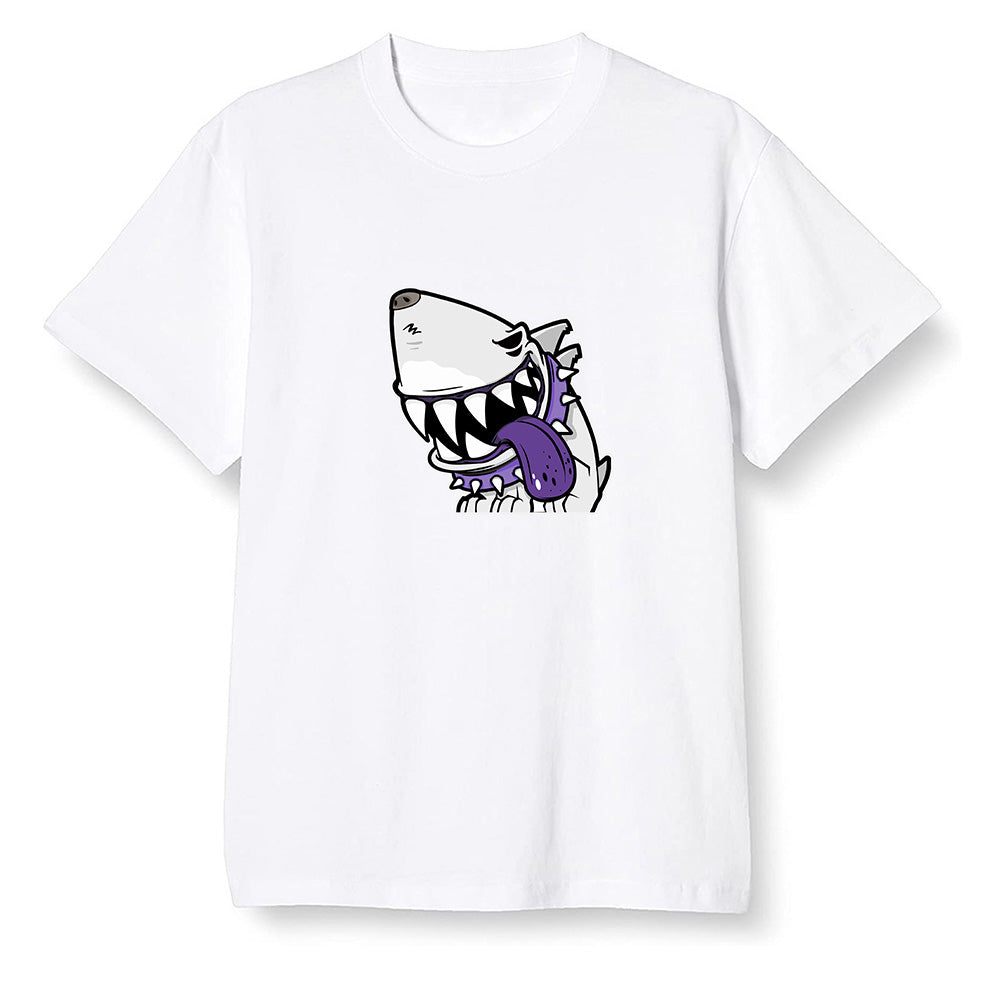 Pop Colour AJ1 Retro High OG Court Purple - Shark dog - White Men T-shirt