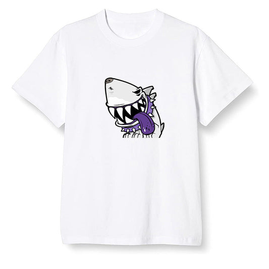 Pop Colour AJ1 Retro High OG Court Purple - Shark dog - White Men T-shirt