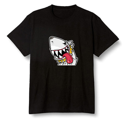 Pop Colour AJ1 Retro High OG Light Fusion Red - Shark dog - Black Men T-shirt