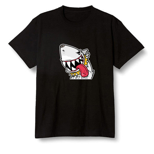 Pop Colour AJ1 Retro High OG Light Fusion Red - Shark dog - Black Men T-shirt