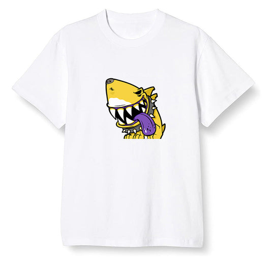 Pop Colour AJ1 Mid SE University Gold - Shark dog - White Men T-shirt