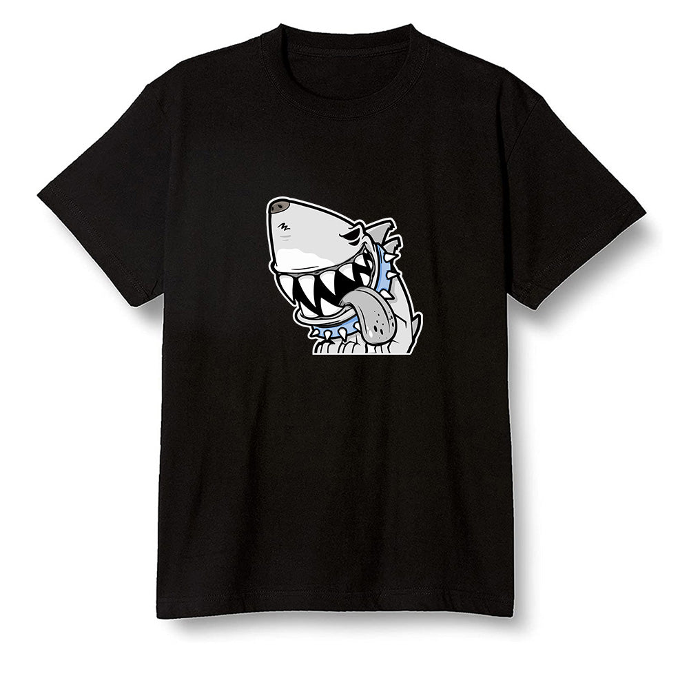 Pop Colour AJ1 High OG Wolf Grey/Sail/Photon Dust/White - Shark dog - Black Men T-shirt