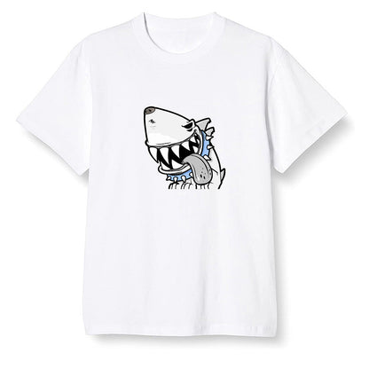 Pop Colour AJ1 Low Wolf Grey/Sail/Photon Dust/White - Shark dog - White Men T-shirt