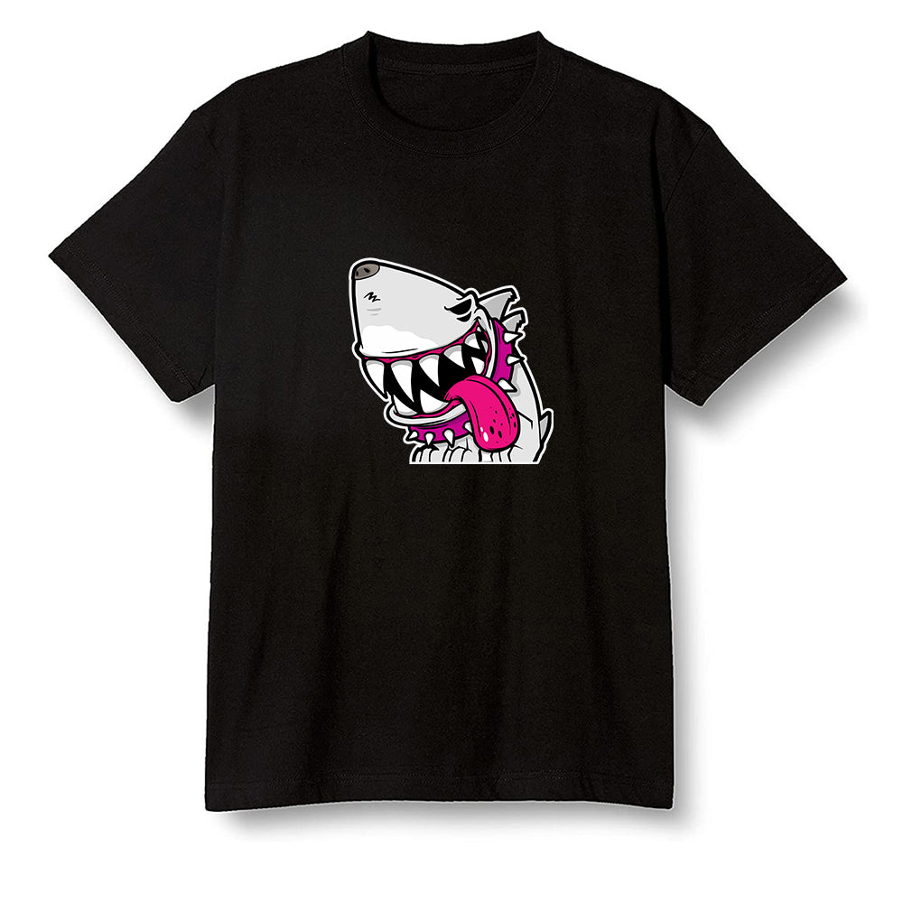 Pop Colour AJ1 Zoom Cmft Psg - Shark dog - Black Men T-shirt