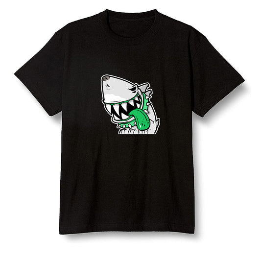 Pop Colour AJ1 High OG Lucky Green - Shark dog - Black Men T-shirt
