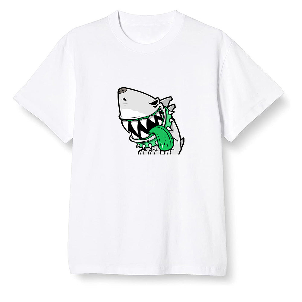 Pop Colour AJ1 High OG Lucky Green - Shark dog - White Men T-shirt