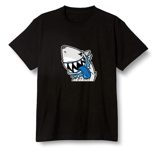 Pop Colour AJ1 High OG SP Fragment Design X Travis Scott - Shark dog - Black Men T-shirt
