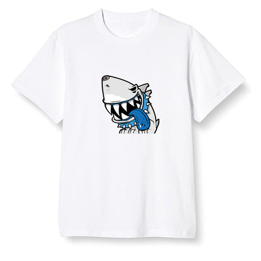 Pop Colour AJ1 High OG SP Fragment Design X Travis Scott - Shark dog - White Men T-shirt