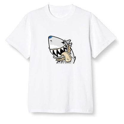 Pop Colour AJ1 Low Travis Scott X Fragment - Shark dog - White Men T-shirt