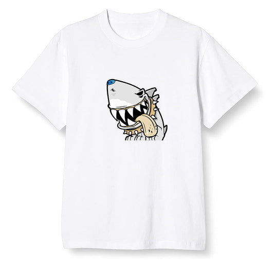 Pop Colour AJ1 Low Travis Scott X Fragment - Shark dog - White Men T-shirt