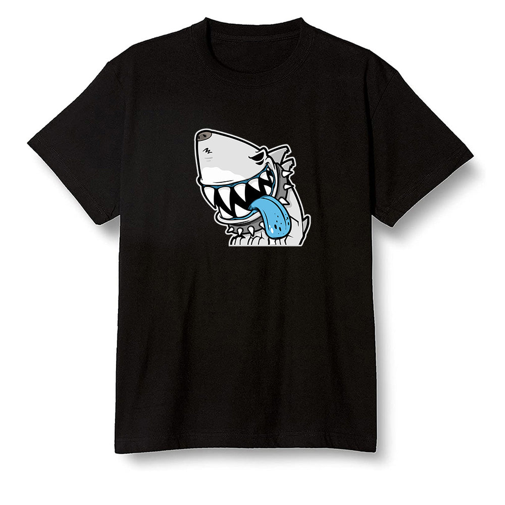 Pop Colour AJ13 Retro Obsidian Powder Blue - Shark dog - Black Men T-shirt