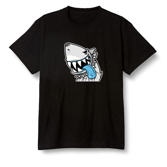 Pop Colour AJ13 Retro Obsidian Powder Blue - Shark dog - Black Men T-shirt