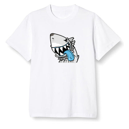Pop Colour AJ13 Retro Obsidian Powder Blue - Shark dog - White Men T-shirt