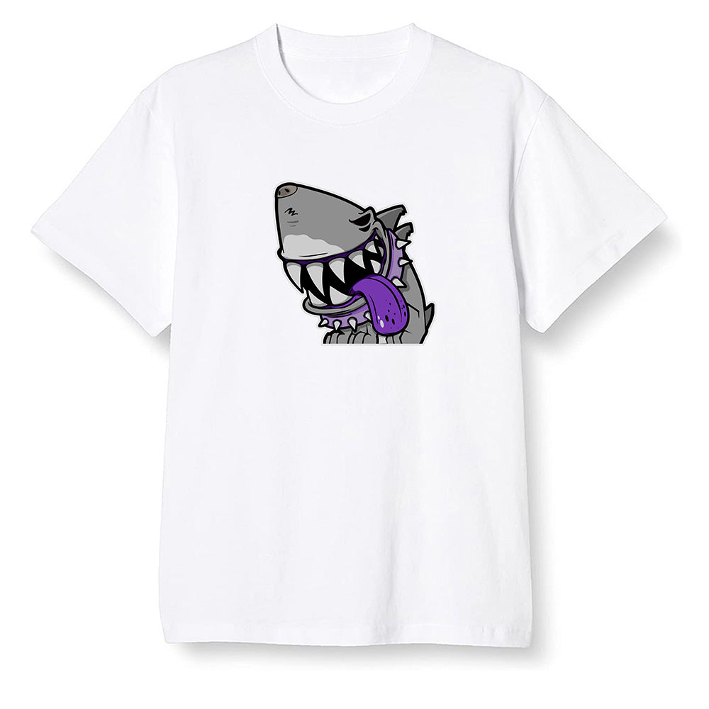 Pop Colour AJ13 Retro Court Purple - Shark dog - White Men T-shirt