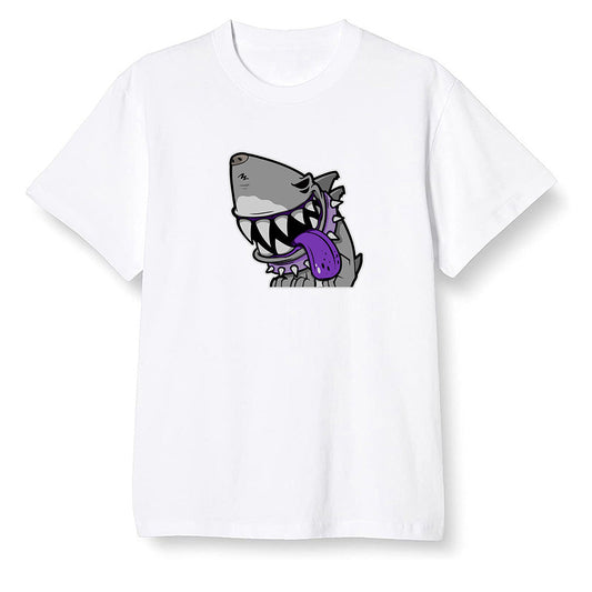 Pop Colour AJ13 Retro Court Purple - Shark dog - White Men T-shirt