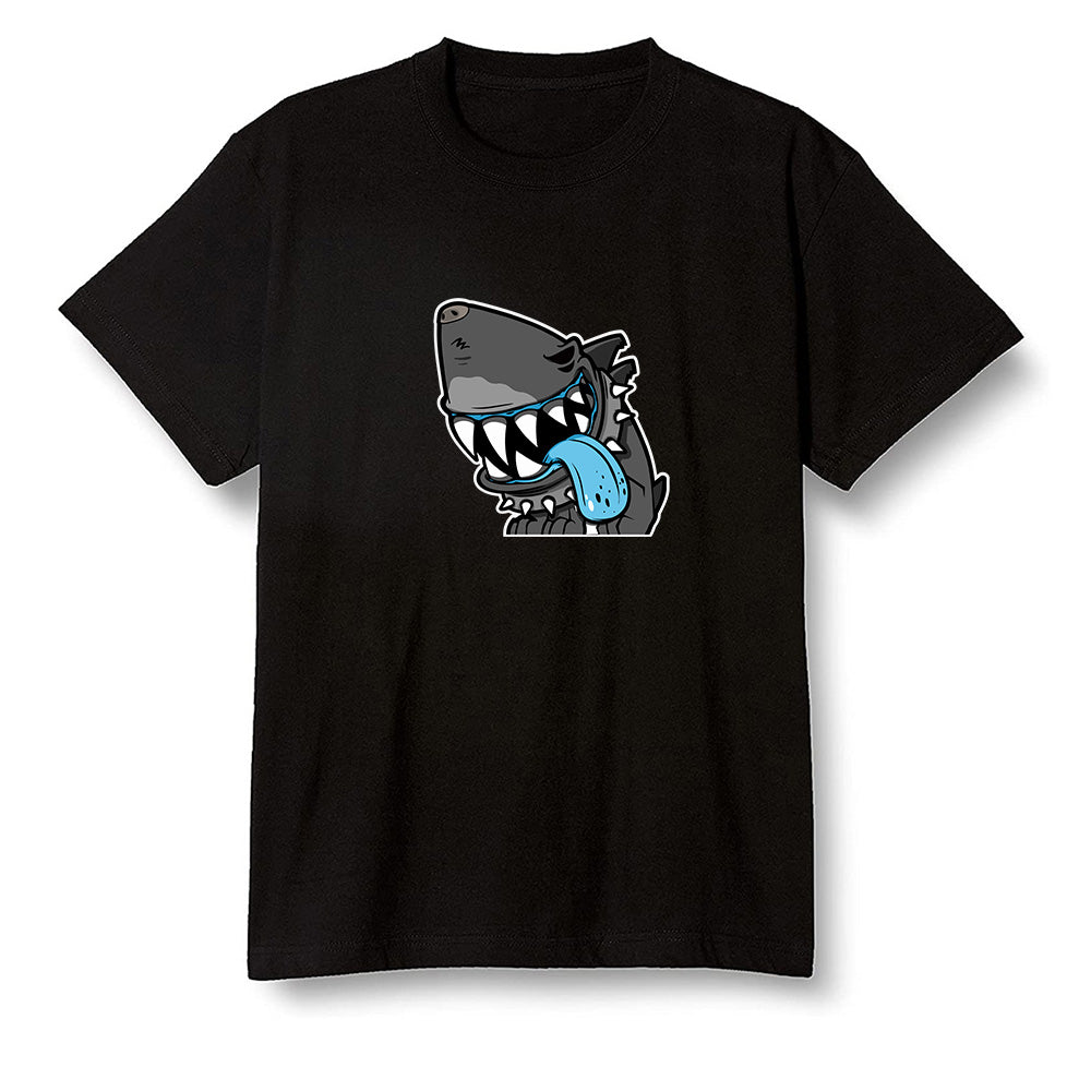 Pop Colour AJ6 Retro Unc - Univeristy Blue - Shark dog - Black Men T-shirt