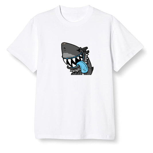 Pop Colour AJ6 Retro Unc - Univeristy Blue - Shark dog - White Men T-shirt