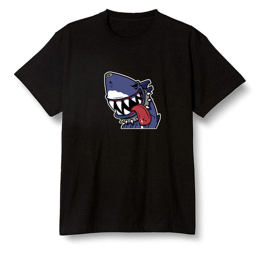 Pop Colour AJ6 Retro 'Doernbecher' 2019 Midnight Navy/White-Varsity Red-Metallic Gold - Shark dog - Black Men T-shirt