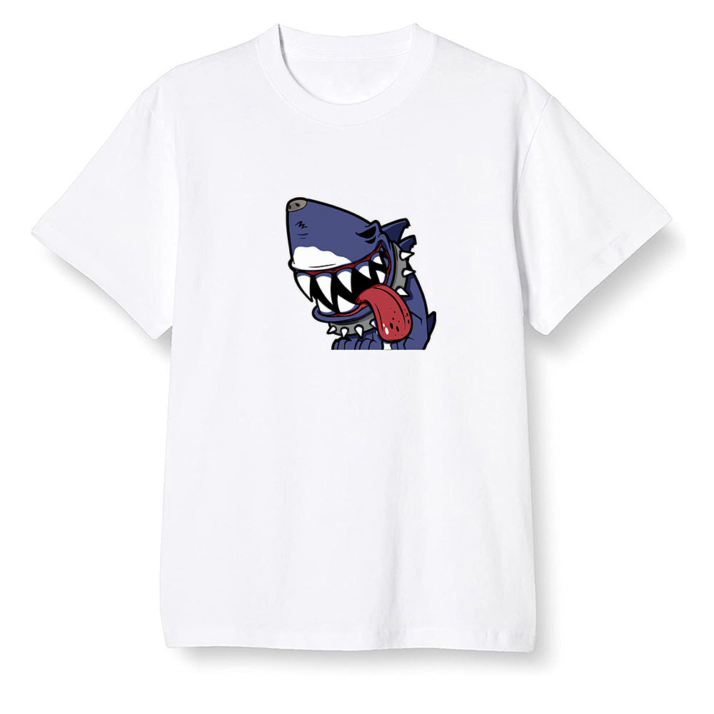 Pop Colour AJ6 Retro 'Doernbecher' 2019 Midnight Navy/White-Varsity Red-Metallic Gold - Shark dog - White Men T-shirt