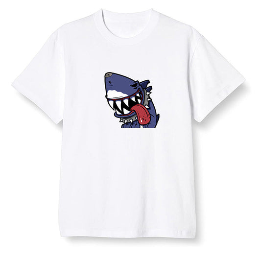 Pop Colour AJ6 Retro 'Doernbecher' 2019 Midnight Navy/White-Varsity Red-Metallic Gold - Shark dog - White Men T-shirt