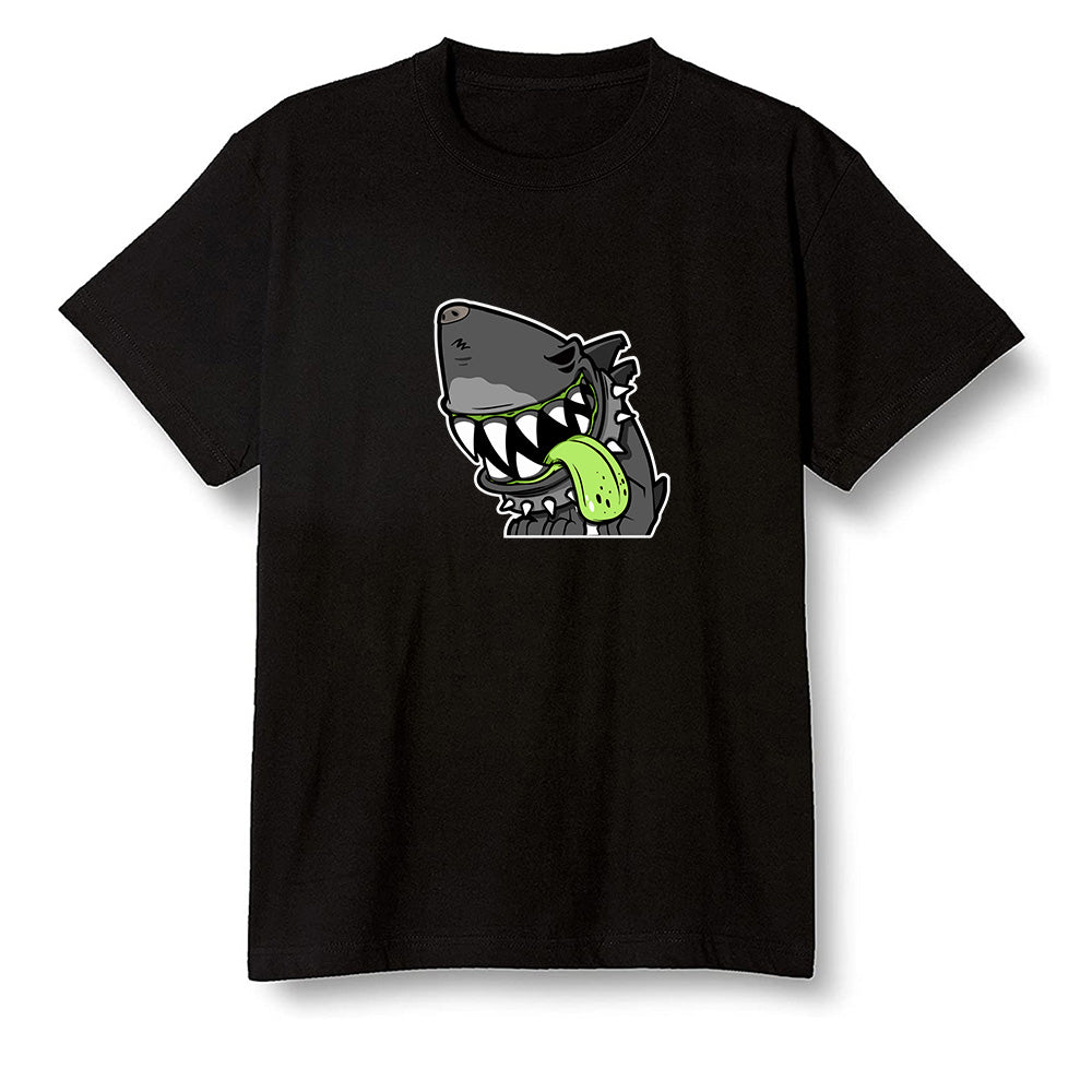 Pop Colour AJ6 Retro Electric Green - Shark dog - Black Men T-shirt