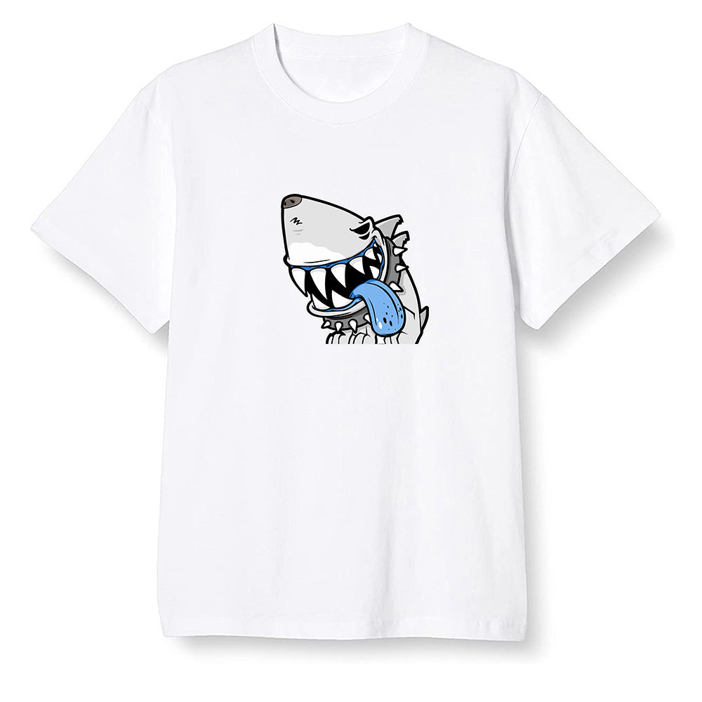Pop Colour AJ6 UNC White - Shark dog - White Men T-shirt