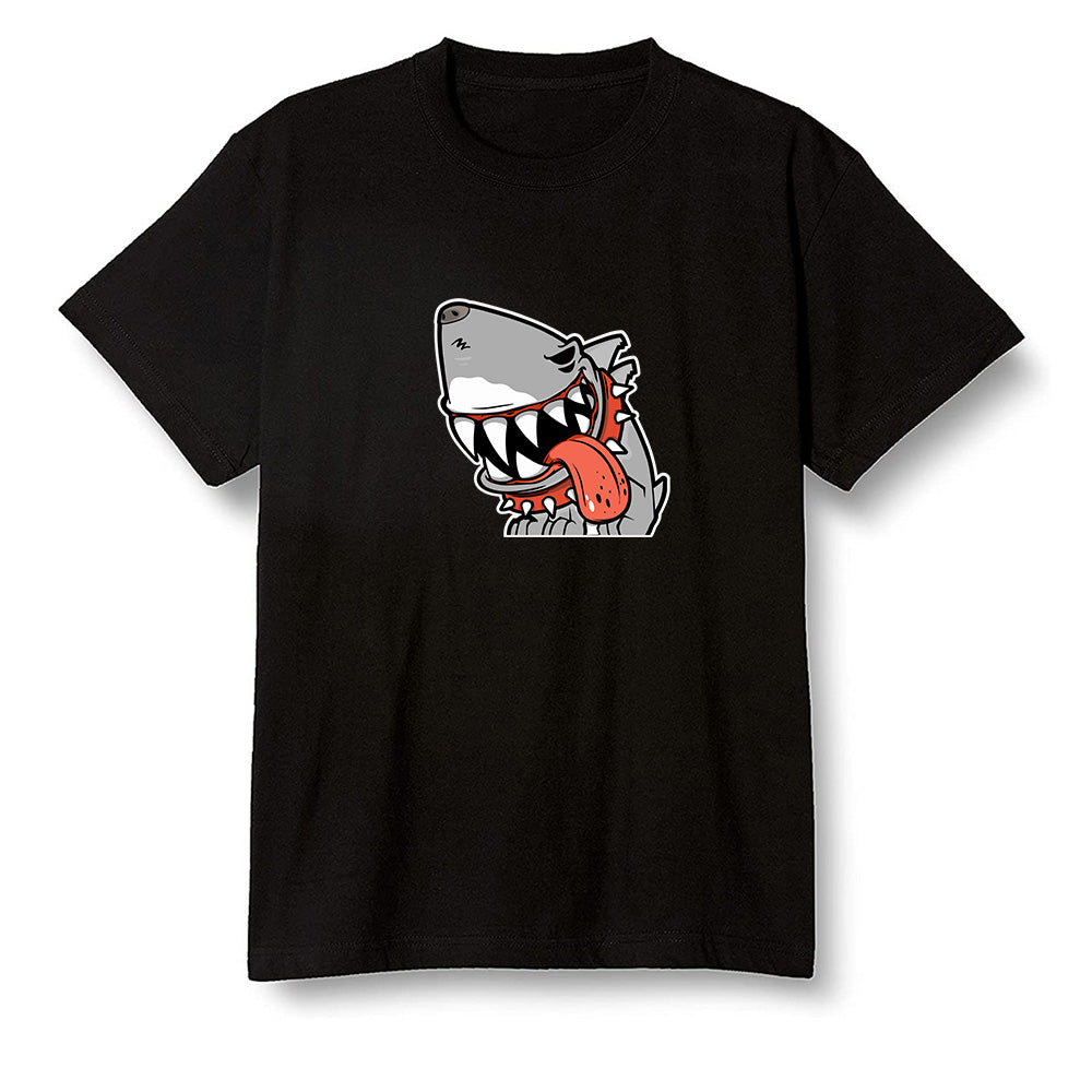 Pop Colour AJ6 Retro Psg Iron Grey Infrared - Shark dog - Black Men T-shirt