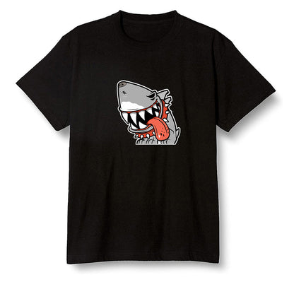 Pop Colour AJ6 Retro Psg Iron Grey Infrared - Shark dog - Black Men T-shirt