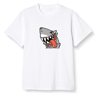 Pop Colour AJ6 Retro Psg Iron Grey Infrared - Shark dog - White Men T-shirt